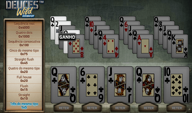 deuces wild 5 mãos