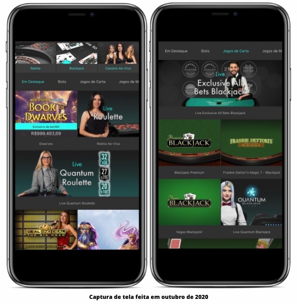 layout do cassino bet365 mobile