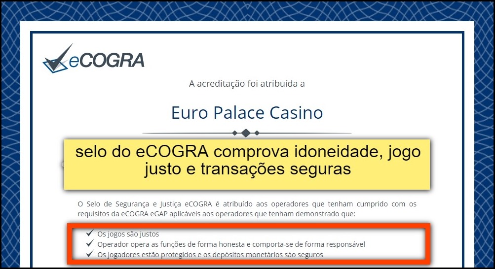 cassinos seguros - Cassinos online confiáveis certificado do eCOGRA do Euro Palace Casino