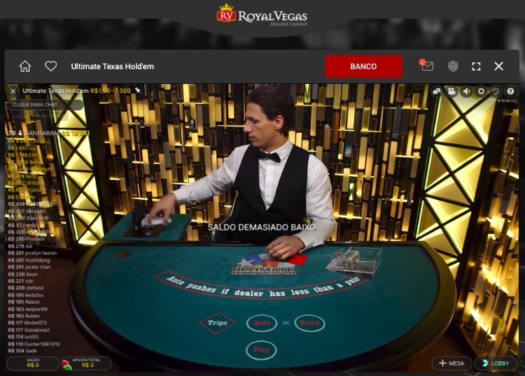 Ultimate Texas Hold'em cassino Royal Vegas