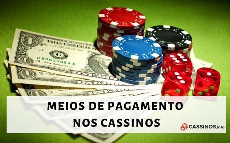 Imagem de uma mesa de jogos com texto meios de pagamento nos cassinos