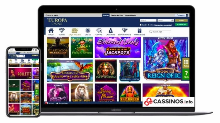 layout europa casino mobile e desktop