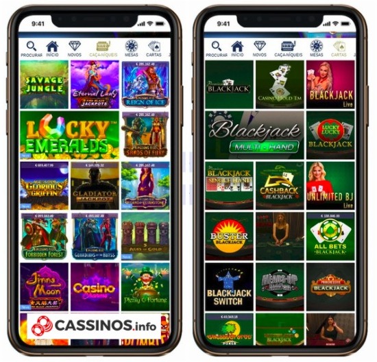 layout do Europa casino mobile