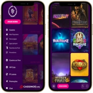 layout do cassino Frank & Fred mobile