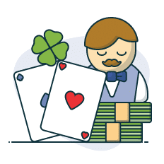 dealer distribui as cartas no blackjack online