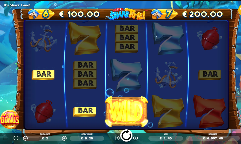 Símbolos e pagamentos do It's Shark Time