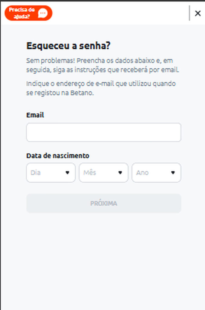 Não consigo fazer login Betano Brasil