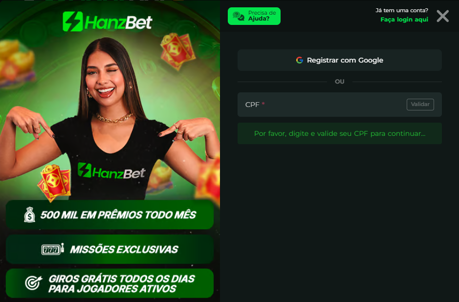 Hanz.bet cadastro